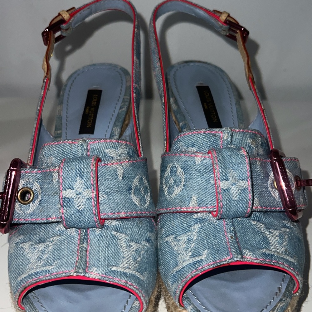 Louis Vuitton Blue Denim Women's Shoes